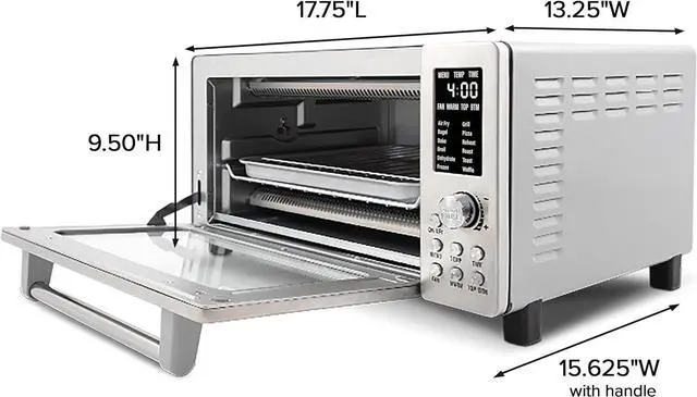 Alt view image 7 of 7 - Nuwave Bravo Air Fryer Toaster Smart Oven, 10-in-1 Countertop Convection, 1800 Watts, 21-Qt Capacity, 50°-450°F Temp Controls, Top and Bottom Heater Adjustments 0%-100%, PFAS Free, Stainless Steel