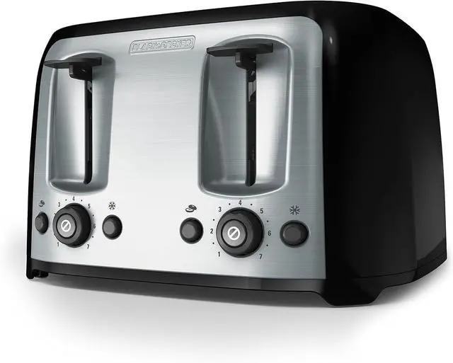 Main image of BLACK+DECKER 4-Slice Toaster, Extra Wide Slots, 7 Shade Settings, 1400 Watts, Frozen and Bagel Buttons, Toast Shade Selector, Extra Lift