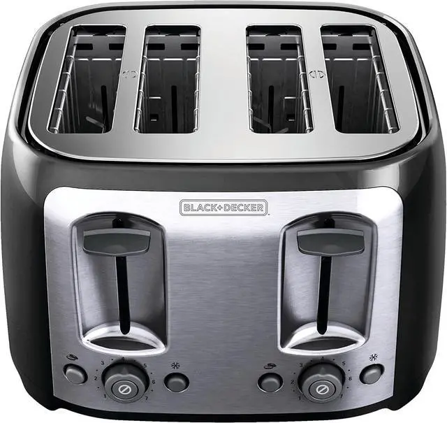 Alt view image 7 of 7 - BLACK+DECKER 4-Slice Toaster, Extra Wide Slots, 7 Shade Settings, 1400 Watts, Frozen and Bagel Buttons, Toast Shade Selector, Extra Lift