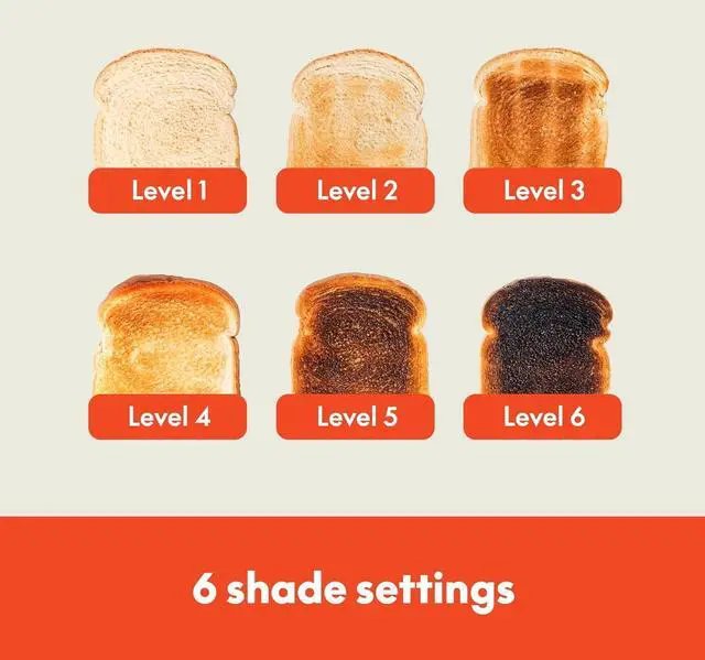 Alt view image 5 of 7 - bella 4 Slice Slim Toaster, Fits-anywhere Kitchenware, 6 Setting Shade Control with Reheat & Cancel Buttons, Removable Crumb Tray, 10 Long Slot, Anti Jam & Auto Shutoff, 900 Watt, Oatmilk