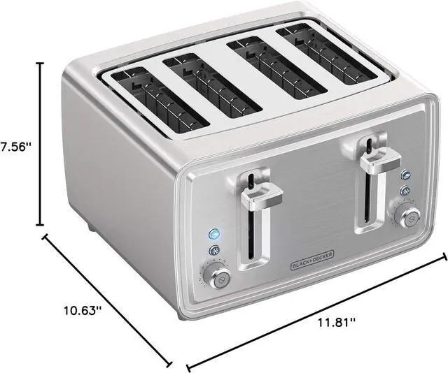 Alt view image 3 of 3 - BLACK+DECKER 4-Slice Toaster, Stainless Steel, TR4900SSD