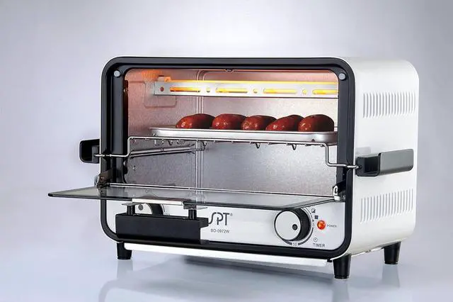 Alt view image 3 of 3 - SPT SO-0972W Easy Grasp 2-Slice Countertop Toaster Oven