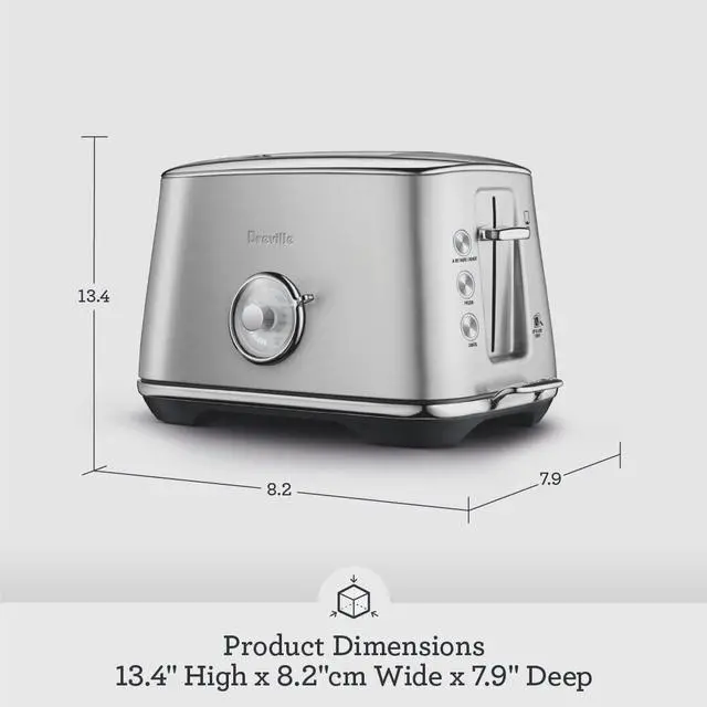 Alt view image 6 of 6 - Breville BTA735BSS Toast Select Luxe Kitchen Toaster, 2 Slice, Brushed Stainless Steel