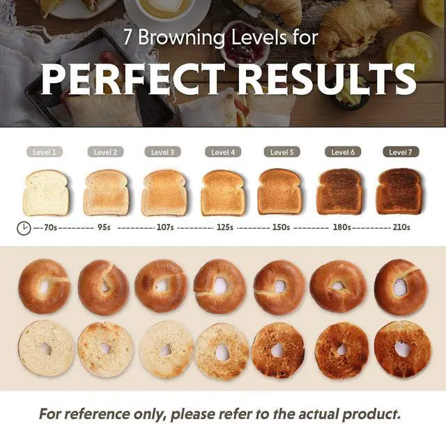 Alt view image 6 of 7 - BUYDEEM DT640 4-Slice Toaster, Extra Wide Slots, Retro Stainless Steel with High Lift Lever, Bagel and Muffin Function, Removal Crumb Tray, 7-Shade Settings,Red