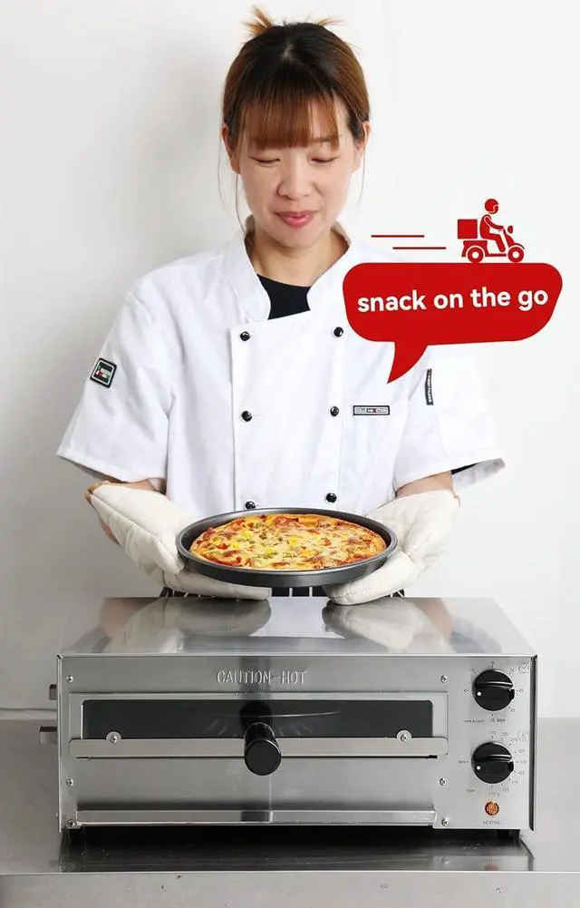 Alt view image 2 of 7 - CROSSON Countertop Electric Frozen Pizza Oven For Indoors with 30-minitue Timer,Glass Door and Interior Light,Commercial Pizza Maker for Restaurant and Home Use,120V/1550W (13 Inch)