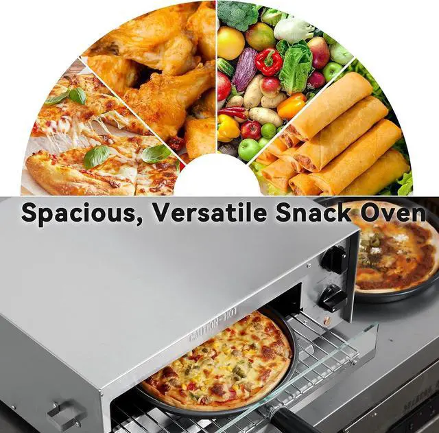 Alt view image 3 of 7 - CROSSON Countertop Electric Frozen Pizza Oven For Indoors with 30-minitue Timer,Glass Door and Interior Light,Commercial Pizza Maker for Restaurant and Home Use,120V/1550W (13 Inch)