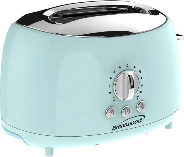 Alt view image 6 of 7 - Brentwood Appliances Cool-Touch 2-Slice Retro Toaster with Extra-Wide Slots (Blue)