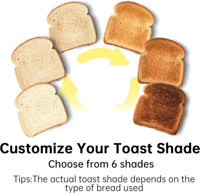 Alt view image 4 of 7 - SEEDEEM 2 Slice Slim Toaster, Single 10" Long Slot Toaster Fits Bagels & Artisan Bread, 6 Shade Settings, Cancel/Reheat/Defrost, Removable Crumb Tray, Auto Shut-Off, Red