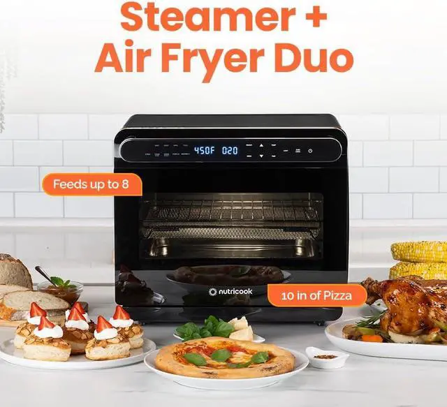 Alt view image 2 of 7 - Steami 11-in-1 Convection Air Fryer, 25QT Countertop Oven for Baking, Roast, Steam, Dehydrate, Pizza - Convection Oven with Accessories for Healthy Cooking Stainless Steel