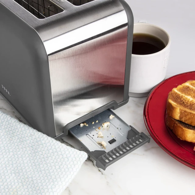 Alt view image 4 of 7 - Rae Dunn Toaster, Stainless Steel 2 Slice Square Toaster, Wide Slot with 5 Browning Levels, with Bagel, Defrost and Cancel Options (Grey)