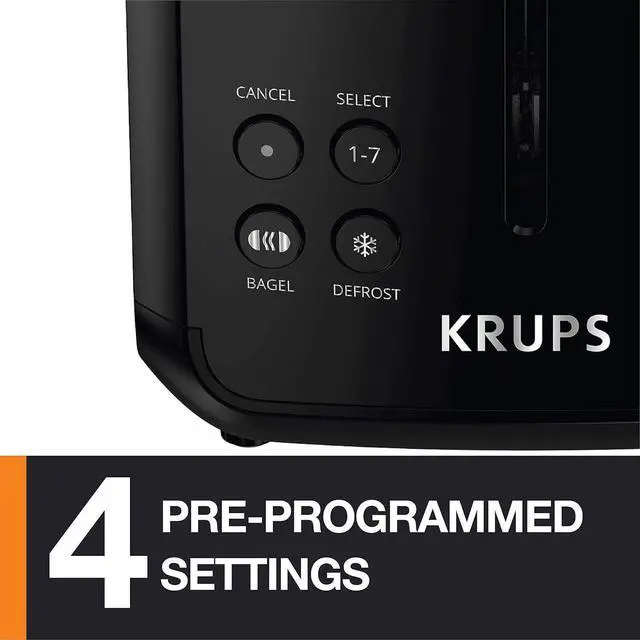 Alt view image 6 of 7 - KRUPS KH320D50 My Memory Digital Stainless Steel Toaster, 7 Browning Level with personalized setting, Black