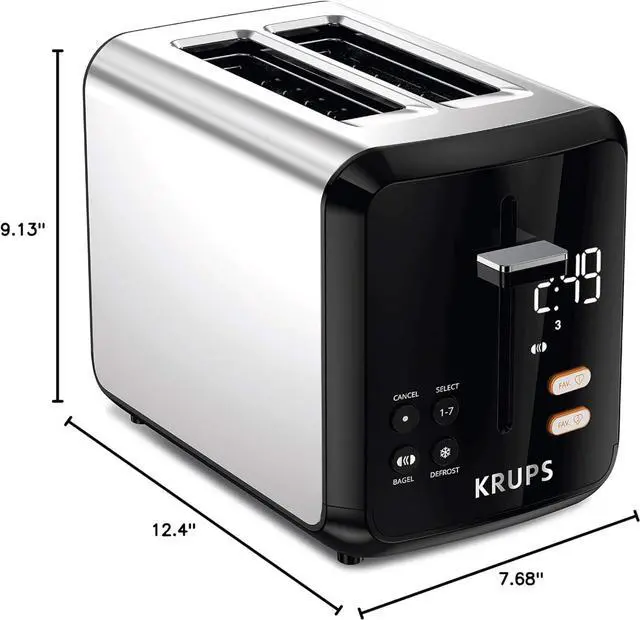 Alt view image 7 of 7 - KRUPS KH320D50 My Memory Digital Stainless Steel Toaster, 7 Browning Level with personalized setting, Black