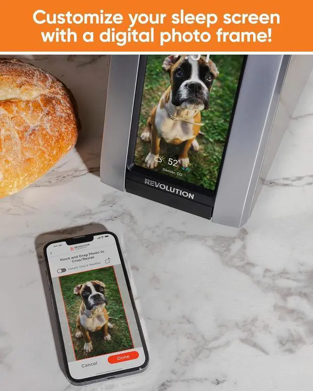 Alt view image 6 of 7 - Revolution R180 Connect Plus Smart Toaster Bundle with Toastie Press & Warming Rack  Touchscreen, 2-Slice Wide Slot, InstaGLO 2.0 Tech, Digital Picture Frame Toast Bread, Bagels, Waffles, Tortillas
