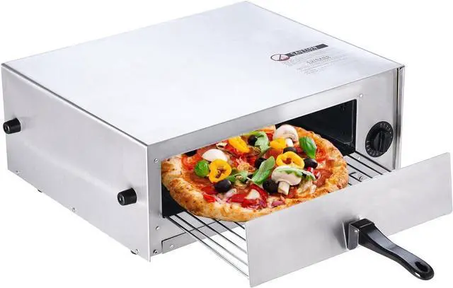 Alt view image 2 of 7 - Happygrill Electric Pizza Oven Stainless Steel Pizza Baker Kitchen Pizza Toaster Pizza Maker with Handle & Removable Tray