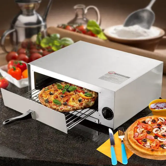Alt view image 3 of 7 - Happygrill Electric Pizza Oven Stainless Steel Pizza Baker Kitchen Pizza Toaster Pizza Maker with Handle & Removable Tray