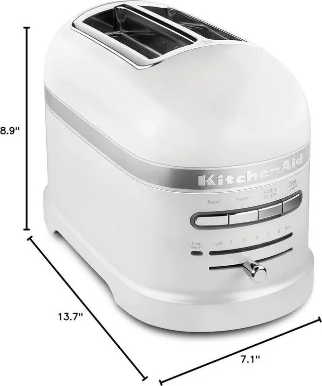 Alt view image 4 of 4 - KitchenAid Pro Line Series 2-Slice Automatic Toaster, Frosted Pearl White