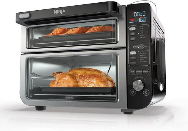 Main image of Ninja DCT451 12-in-1 Smart Double Oven with FlexDoor, Thermometer, FlavorSeal, Smart Finish, Rapid Top Convection and Air Fry Bottom , Stainless Steel