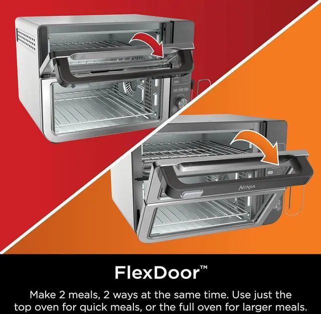 Alt view image 3 of 7 - Ninja DCT451 12-in-1 Smart Double Oven with FlexDoor, Thermometer, FlavorSeal, Smart Finish, Rapid Top Convection and Air Fry Bottom , Stainless Steel