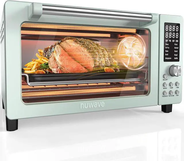 Main image of Nuwave Bravo Pro Smart Air Fryer Toaster Oven Combo, Airfryer Convection Oven Countertop, 12-in-1 Functions with Quicker & Even Crisp Technology, 1800W, 50-450°F, PFAS-Free, 21QT, Mint