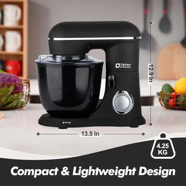 Alt view image 4 of 7 - Kitchen in the box Stand Mixer, 4.5QT+5QT Two bowls Electric Food Mixer, 10 Speeds 3-IN-1 Kitchen Mixer for Daily Use with Egg Whisk,Dough Hook,Flat Beater (Onyx Black, 5QT)