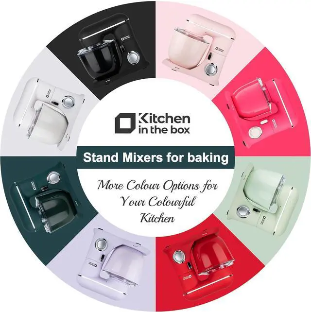 Alt view image 7 of 7 - Kitchen in the box Stand Mixer, 4.5QT+5QT Two bowls Electric Food Mixer, 10 Speeds 3-IN-1 Kitchen Mixer for Daily Use with Egg Whisk,Dough Hook,Flat Beater (Onyx Black, 5QT)