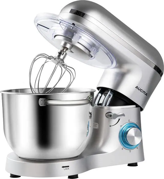 Main image of Aucma Stand Mixer,6.5-QT 660W 6-Speed Tilt-Head Food Mixer, Kitchen Electric Mixer with Dough Hook, Wire Whip & Beater (6.5QT, Silver)
