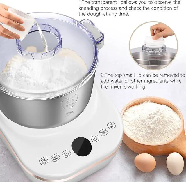 Alt view image 3 of 6 - Electric Dough Maker 7Qt with Ferment Function, Dough Mixer with 304 Stainless Steel Bowl, Face-up Touch Panel, for Bread & Pizza