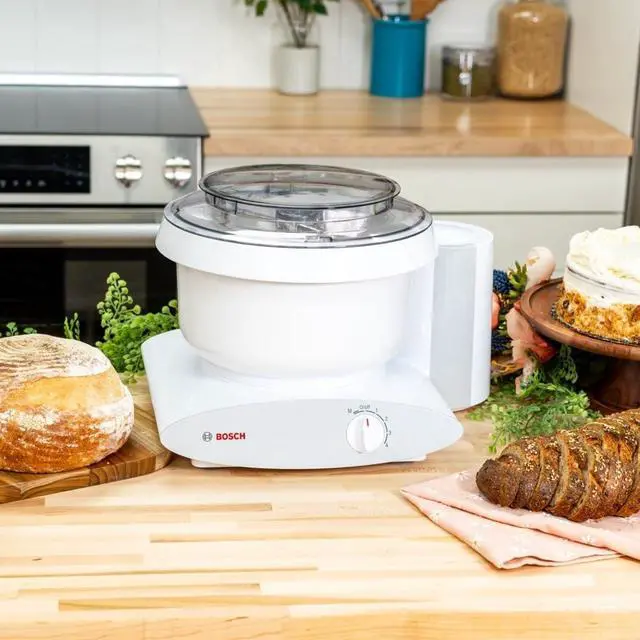Alt view image 2 of 7 - Bosch Universal Plus Stand Mixer 500 Watt, 6.5 Quarts with Wire Whips, Dough Hook & NutriMill Dough Hook Extender Bundle