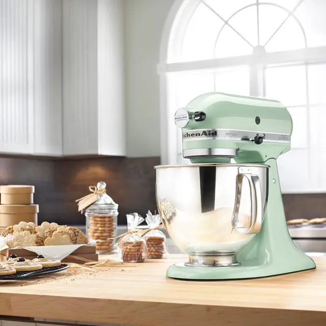 Alt view image 3 of 5 - KitchenAid Artisan Series 5 Quart Tilt Head Stand Mixer with Pouring Shield KSM150PS, Pistachio