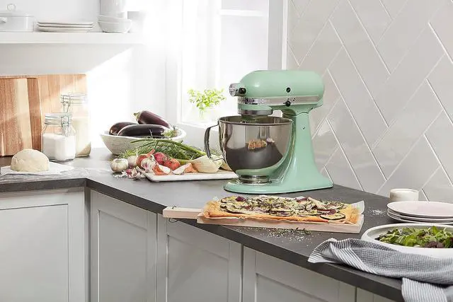 Alt view image 5 of 5 - KitchenAid Artisan Series 5 Quart Tilt Head Stand Mixer with Pouring Shield KSM150PS, Pistachio