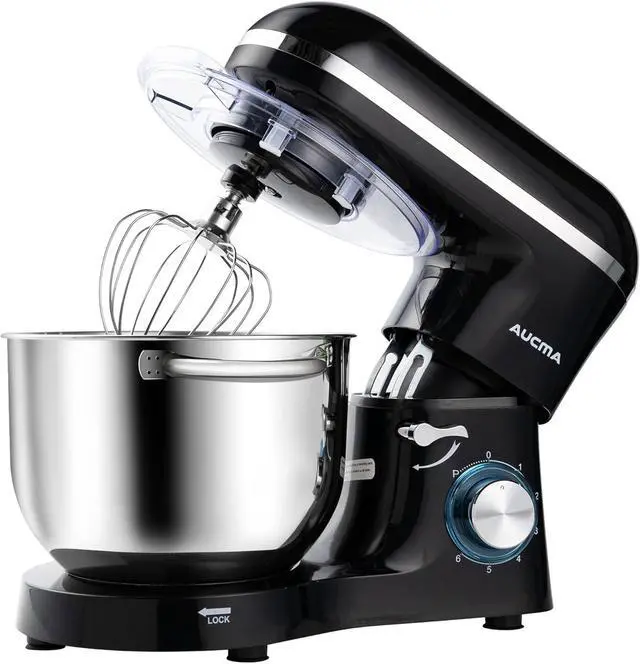 Main image of Aucma Stand Mixer,6.5-QT 660W 6-Speed Tilt-Head Food Mixer, Kitchen Electric Mixer with Dough Hook, Wire Whip & Beater (6.5QT, Black)