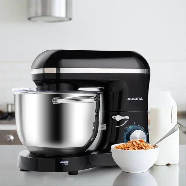 Alt view image 7 of 7 - Aucma Stand Mixer,6.5-QT 660W 6-Speed Tilt-Head Food Mixer, Kitchen Electric Mixer with Dough Hook, Wire Whip & Beater (6.5QT, Black)