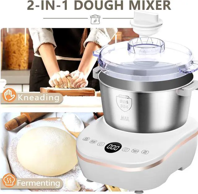 Alt view image 2 of 6 - Electric Dough Maker 5Qt with Ferment Function, Dough Mixer with 304 Stainless Steel Bowl, Face-up Touch Panel, for Bread & Pizza