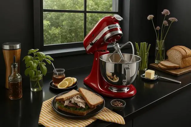 Alt view image 5 of 6 - Kitchen Aid Tilt-Head Stand Mixer 4.5 Quart KSM85PBER, Empire Red