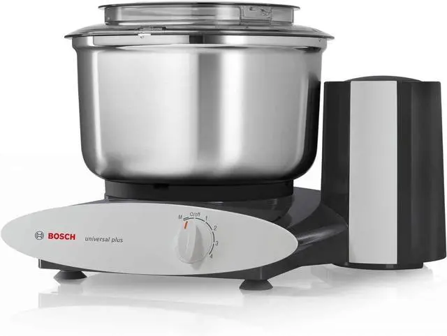 Main image of Bosch Universal Plus Stand Mixer with Stainless Steel Bowl with NutriMill Dough Hook Extender Bundle- Black 500 Watt