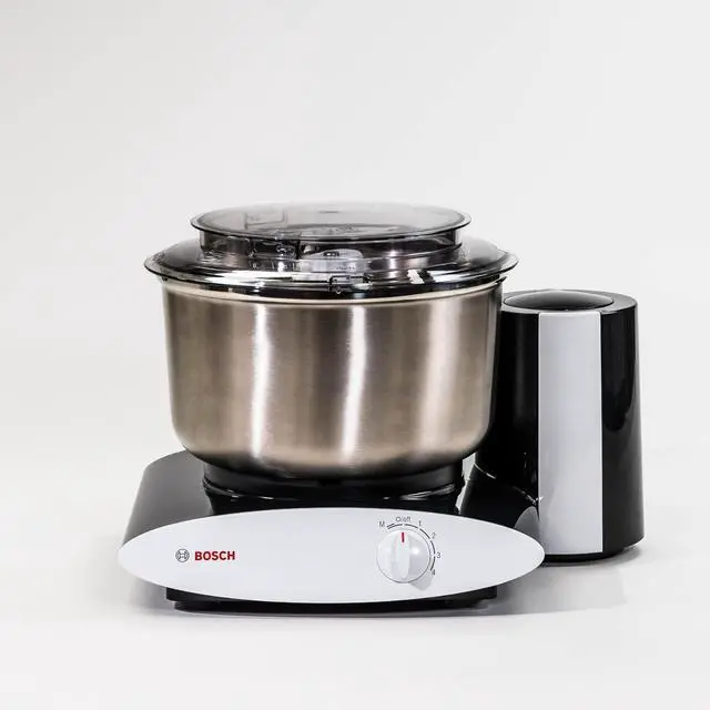 Alt view image 3 of 7 - Bosch Universal Plus Stand Mixer with Stainless Steel Bowl with NutriMill Dough Hook Extender Bundle- Black 500 Watt