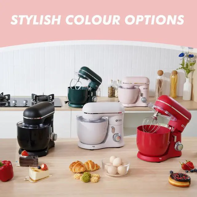 Alt view image 7 of 7 - Kitchen in the Box Stand Mixer, 3.5QT Two Bowls Small Kitchen Electric Mixer, 10-Speed Portable Lightweight Matte Finish with Egg Whisk, Dough Hook, Beater (Rose Pink, 3.5QT)