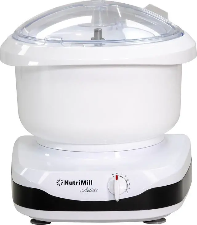 Main image of NutriMill Artiste Kitchen Electric Stand Mixer 500 Watt 6.5 Quart Bowl with Dough Hook & Wire Whips (Black Trim)