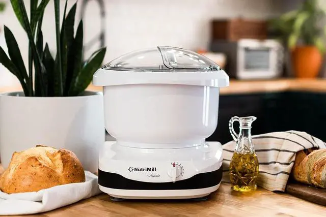 Alt view image 2 of 7 - NutriMill Artiste Kitchen Electric Stand Mixer 500 Watt 6.5 Quart Bowl with Dough Hook & Wire Whips (Black Trim)