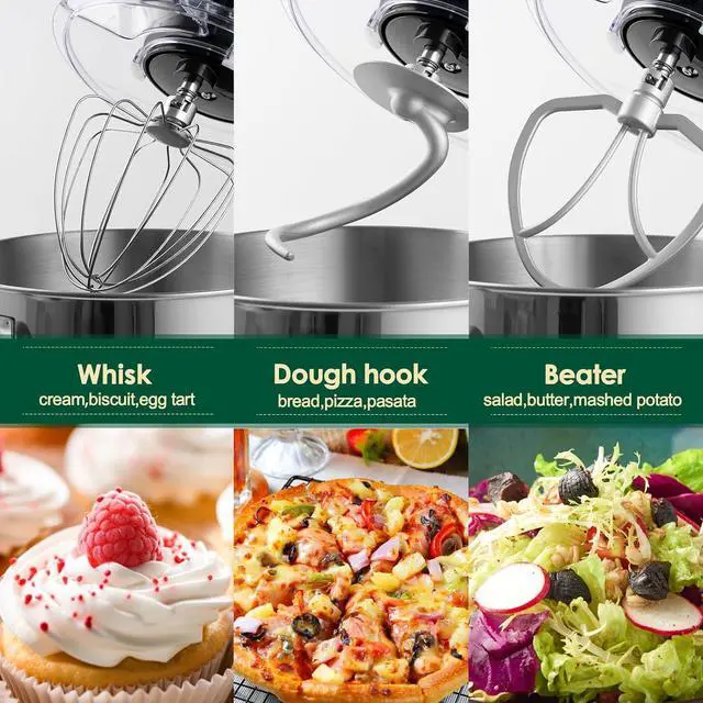Alt view image 4 of 7 - Aucma Stand Mixer,8.5QT 900W Tilt-Head, Large Capacity Kitchen Electric Mixer with Dough Hook, Wire Whip & Beater (Black, 8.5QT)