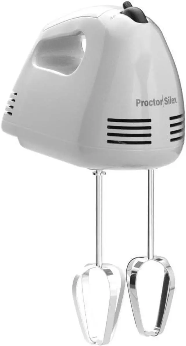 Alt view image 4 of 7 - Proctor Silex Easy Mix 5-Speed Electric Hand Mixer with Bowl Rest, Compact and Lightweight, 100 Watts of Peak Power, White (62515PS)