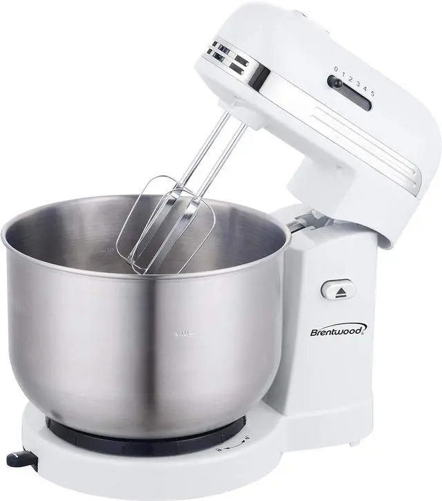 Main image of 5-Speed Stand Mixer with 3 quart Stainless Steel Mixing Bowl (White)