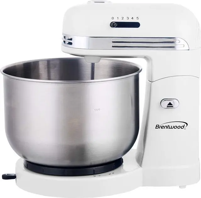 Alt view image 2 of 3 - 5-Speed Stand Mixer with 3 quart Stainless Steel Mixing Bowl (White)