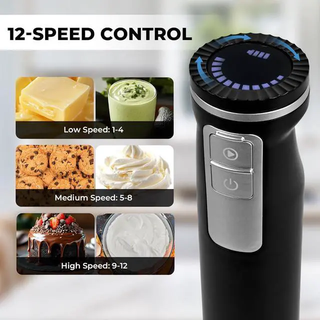 Alt view image 7 of 7 - Pukomc Hand Mixer,5-in-1 Multifunctional Portable Charging Device Hand Blender,with lmmersion Blender and Beater,Whisk,Milkshake Bars,Blender Vessel,Easy to Clean,Black