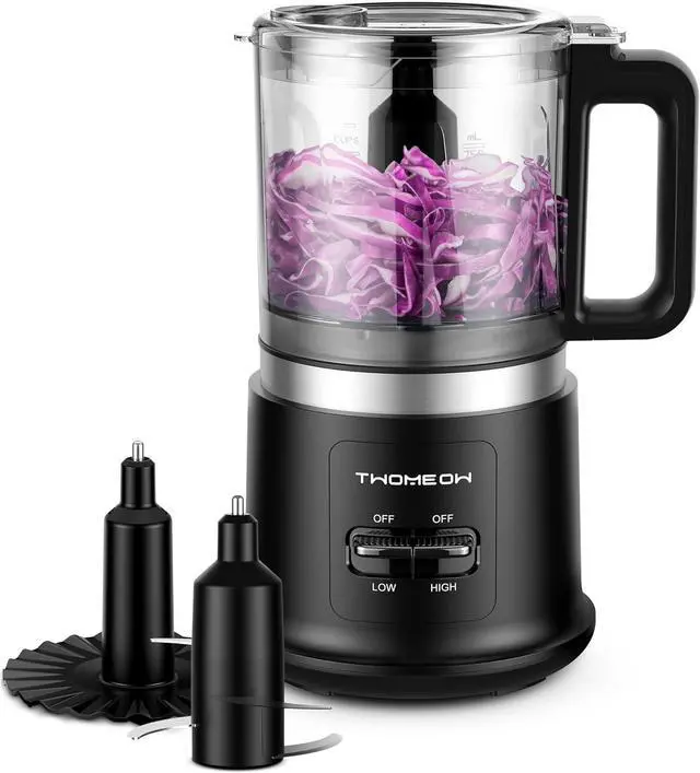 Main image of Food Chopper, 4 Cup Fast Food Processor, Electric Meat Grinder with 2 Speed, 4 Stainless Steel Blades, and Whisk, 400W Power for Chopping, Mixing, Emulsifying, Puree and Whisking, BPA-Free