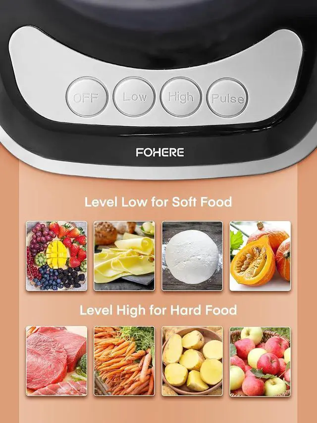 Alt view image 2 of 7 - FOHERE Food Processor, 12 Cup, 2-in-1 Feed Chute Vegetable Chopper & Meat Grinder for Mincing, Dicing, Shredding, Puree & Kneading Dough, Stainless Steel