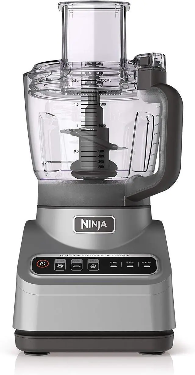 Main image of Ninja Professional Plus Chopper Food Processor 850-Watts With Auto-iQ Preset Programs Chop Puree Dough Slice Shred With a 9-Cup Capacity and a Silver Stainless Finish (BN600C) - Canadian Version
