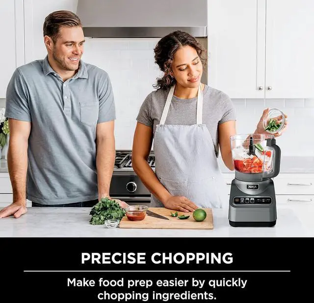Alt view image 6 of 7 - Ninja Professional Plus Chopper Food Processor 850-Watts With Auto-iQ Preset Programs Chop Puree Dough Slice Shred With a 9-Cup Capacity and a Silver Stainless Finish (BN600C) - Canadian Version