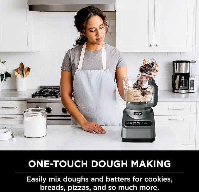 Alt view image 7 of 7 - Ninja Professional Plus Chopper Food Processor 850-Watts With Auto-iQ Preset Programs Chop Puree Dough Slice Shred With a 9-Cup Capacity and a Silver Stainless Finish (BN600C) - Canadian Version