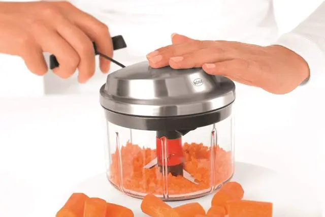 Alt view image 2 of 5 - Rosle Manual Pull-Start Food Processor Multi Cutter & Salad Spinner Basket